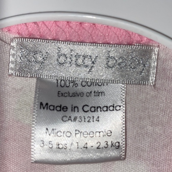 Itty Bitty Baby Infant Preemie Girl Footed Sleeper Outfit Pink 3-5 Pounds - Picture 7 of 10